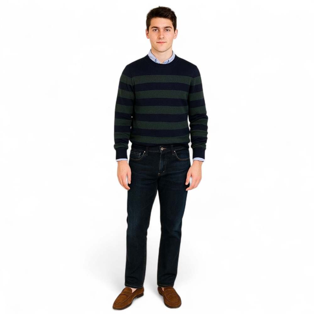 Z Zegna Men Distressed Slim Fit Stretch Indigo Luxury Designer Preppy Jeans Mens